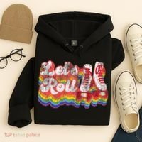 Cool Roller Skating Skate Girl 1970S Retro Hoodie thumb 4
