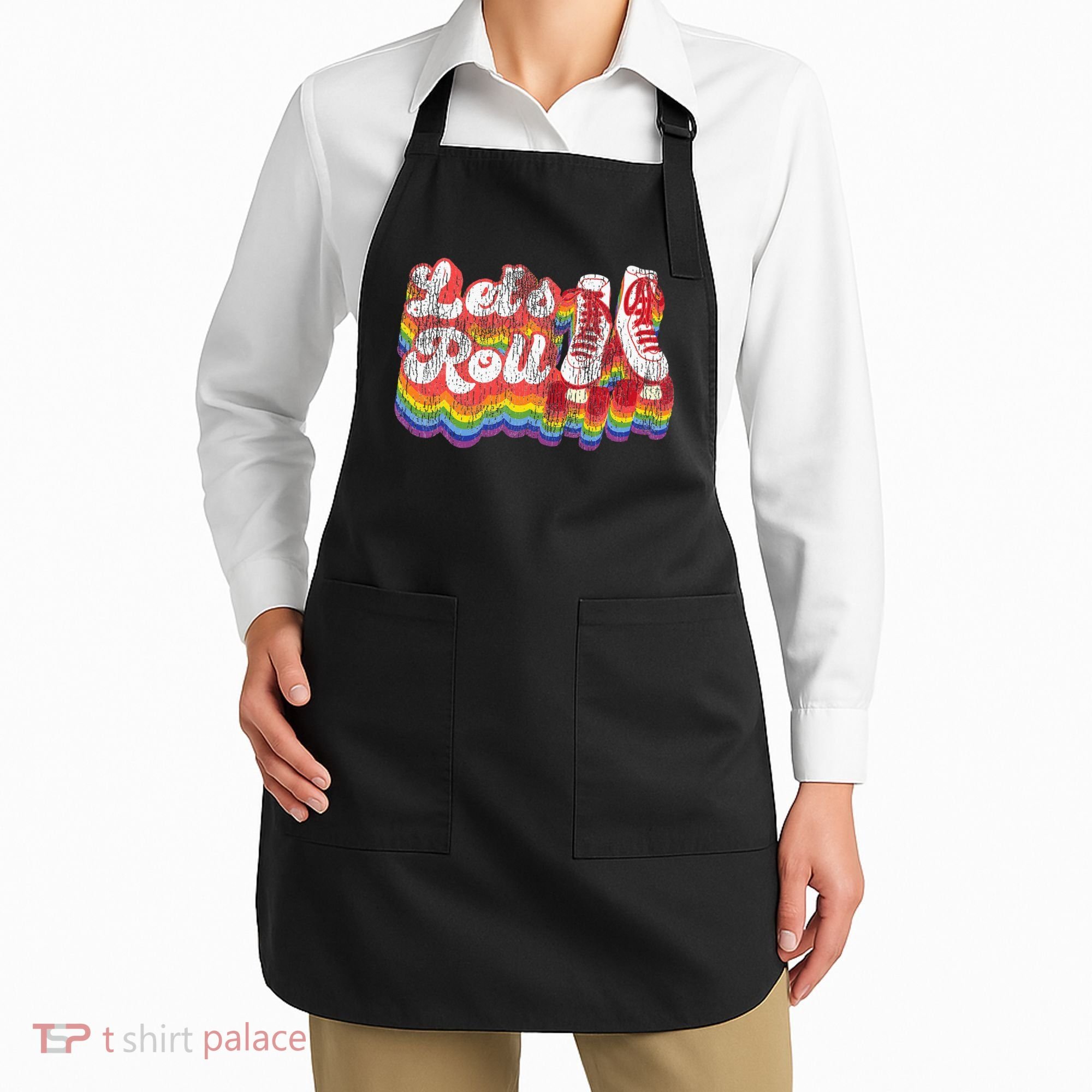 Cool Roller Skating Skate Girl 1970S Retro Apron