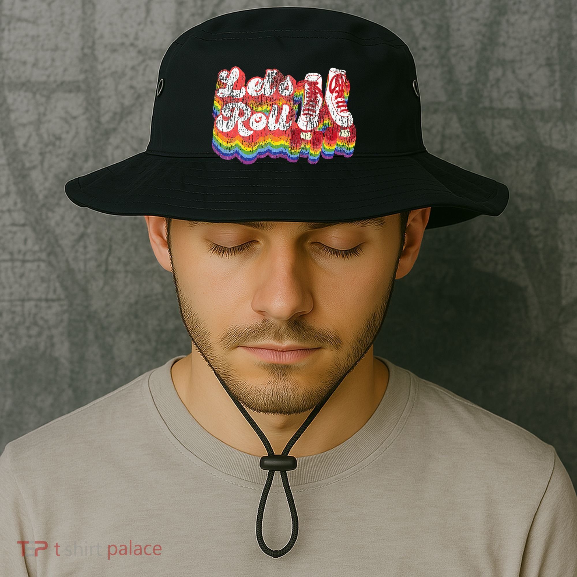 Cool Roller Skating Skate Girl 1970S Retro Bucket Hat
