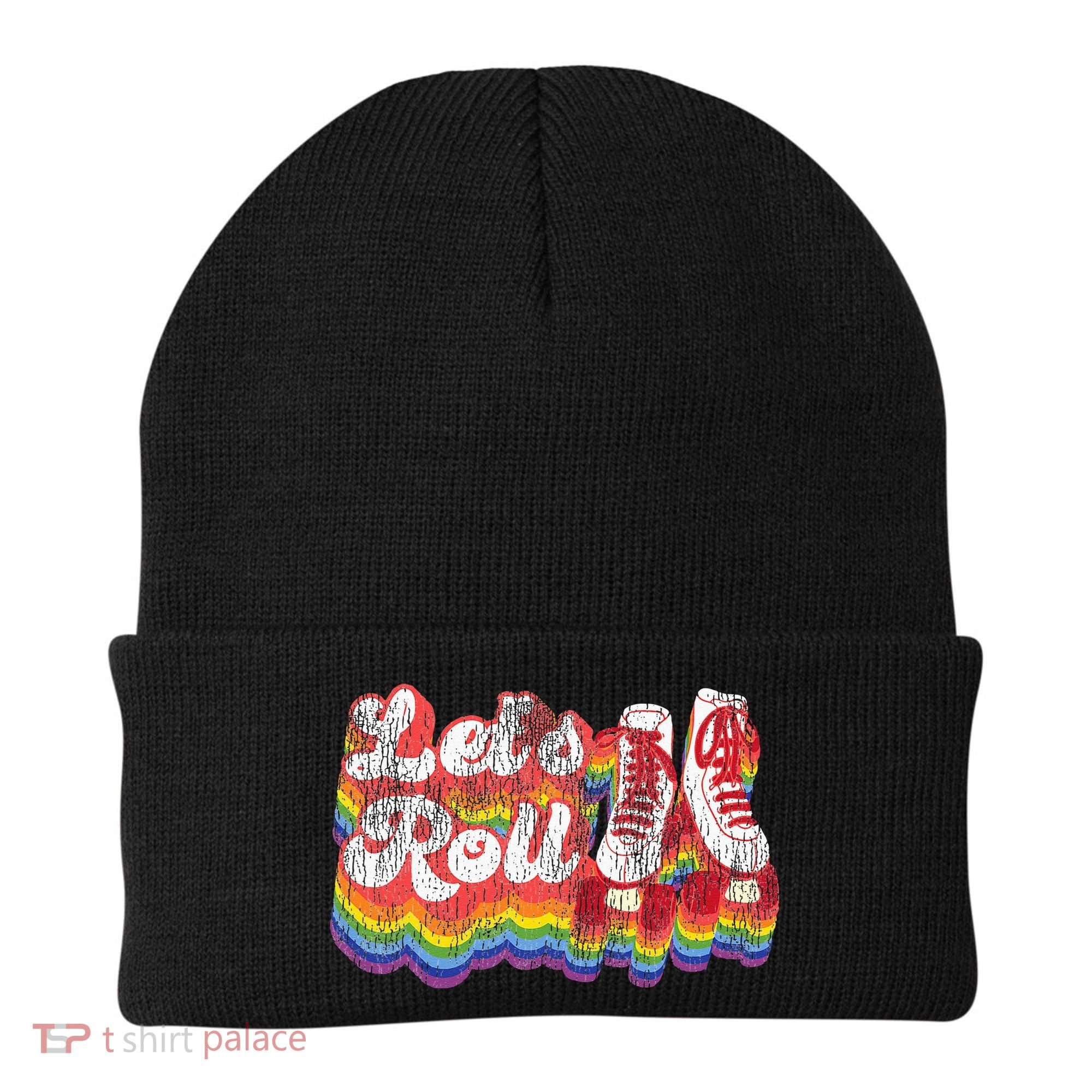 Cool Roller Skating Skate Girl 1970S Retro Beanie