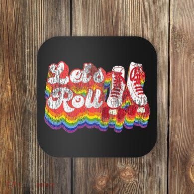 Cool Roller Skating Skate Girl 1970S Retro Coaster