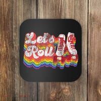 Cool Roller Skating Skate Girl 1970S Retro Coaster thumb 0