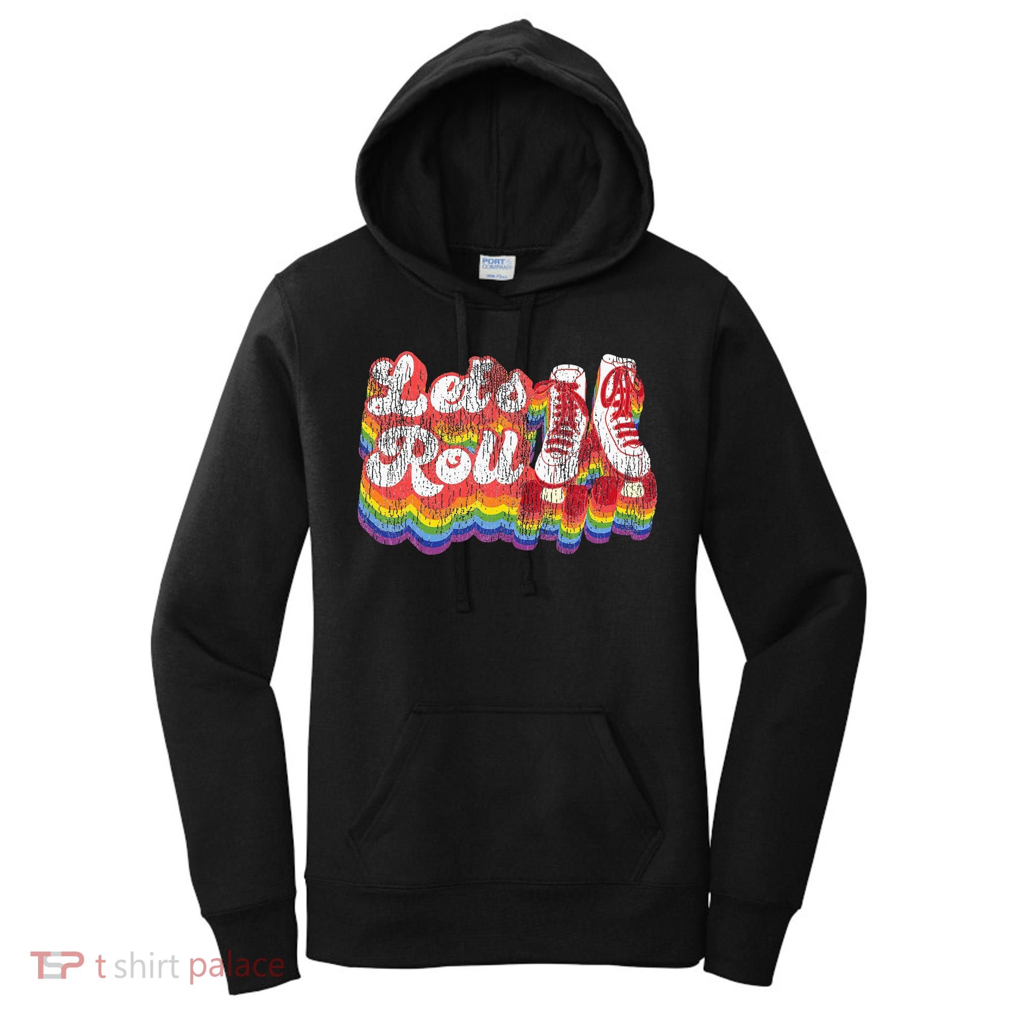 Cool Roller Skating Skate Girl 1970S Retro Women's Hoodie