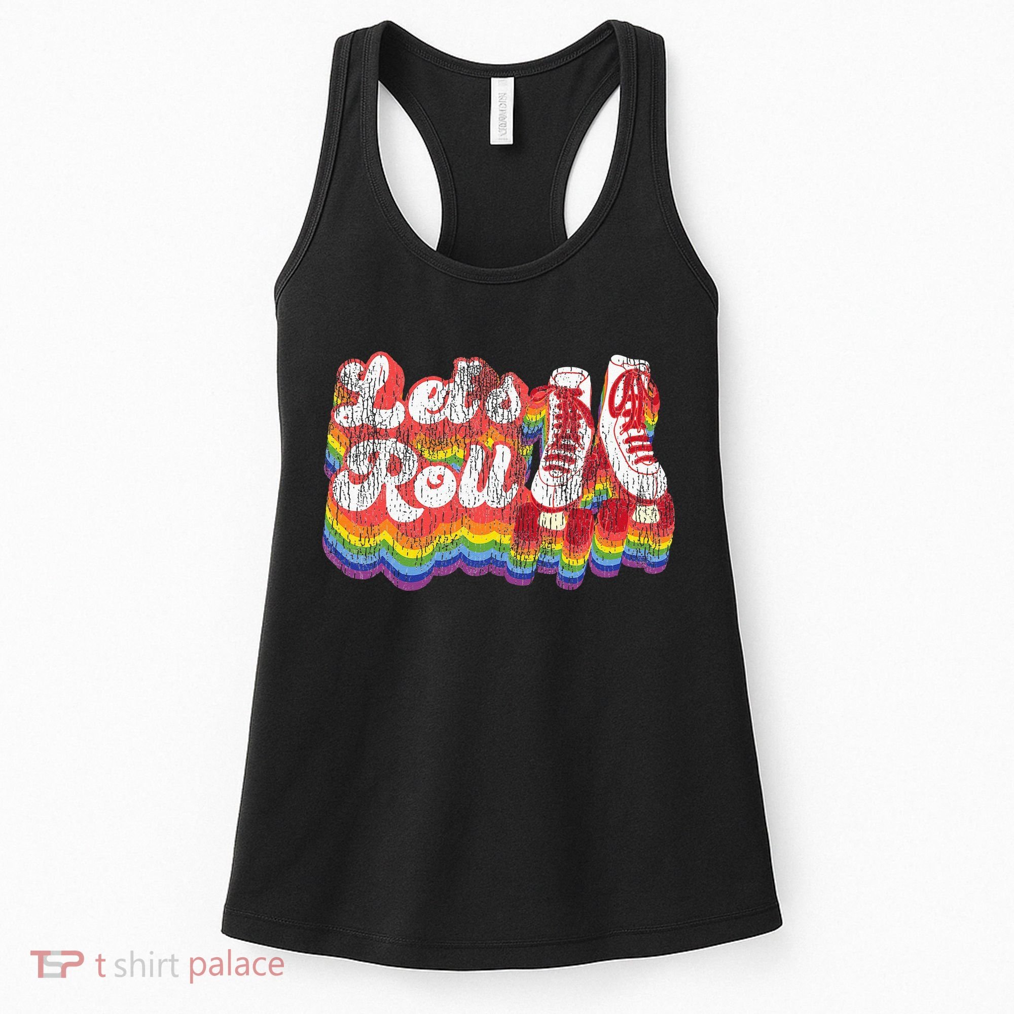 Cool Roller Skating Skate Girl 1970S Retro Women's Tank Top