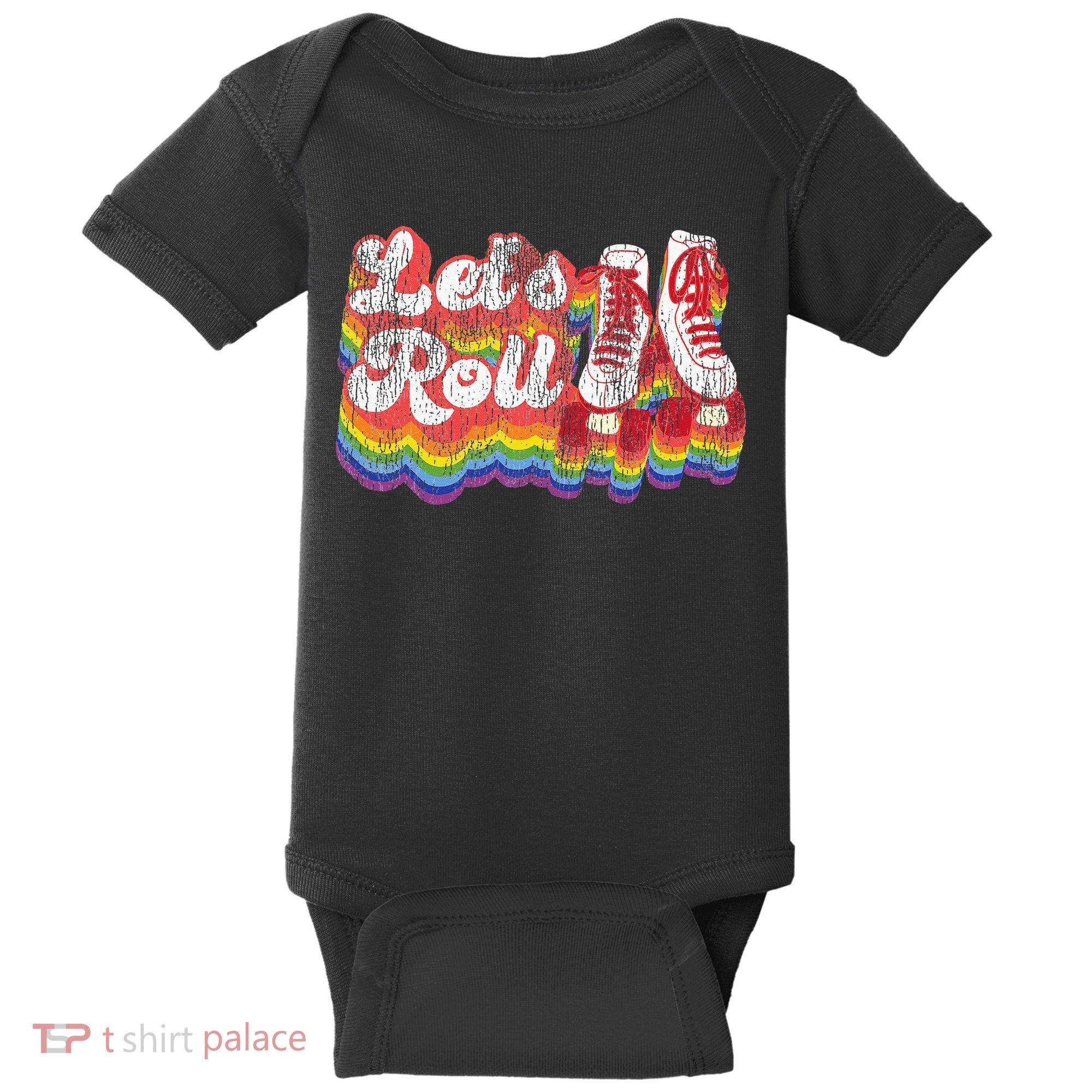 Cool Roller Skating Skate Girl 1970S Retro Baby Bodysuit