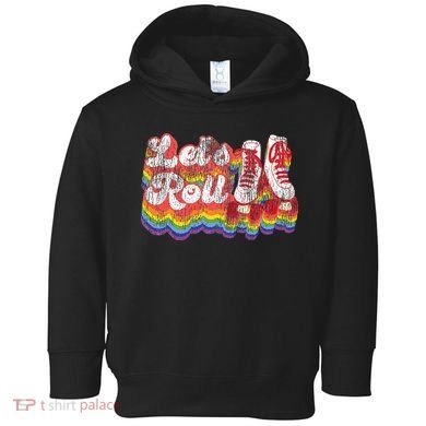 Cool Roller Skating Skate Girl 1970S Retro Toddler Hoodie