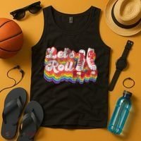 Cool Roller Skating Skate Girl 1970S Retro Tank Top thumb 4