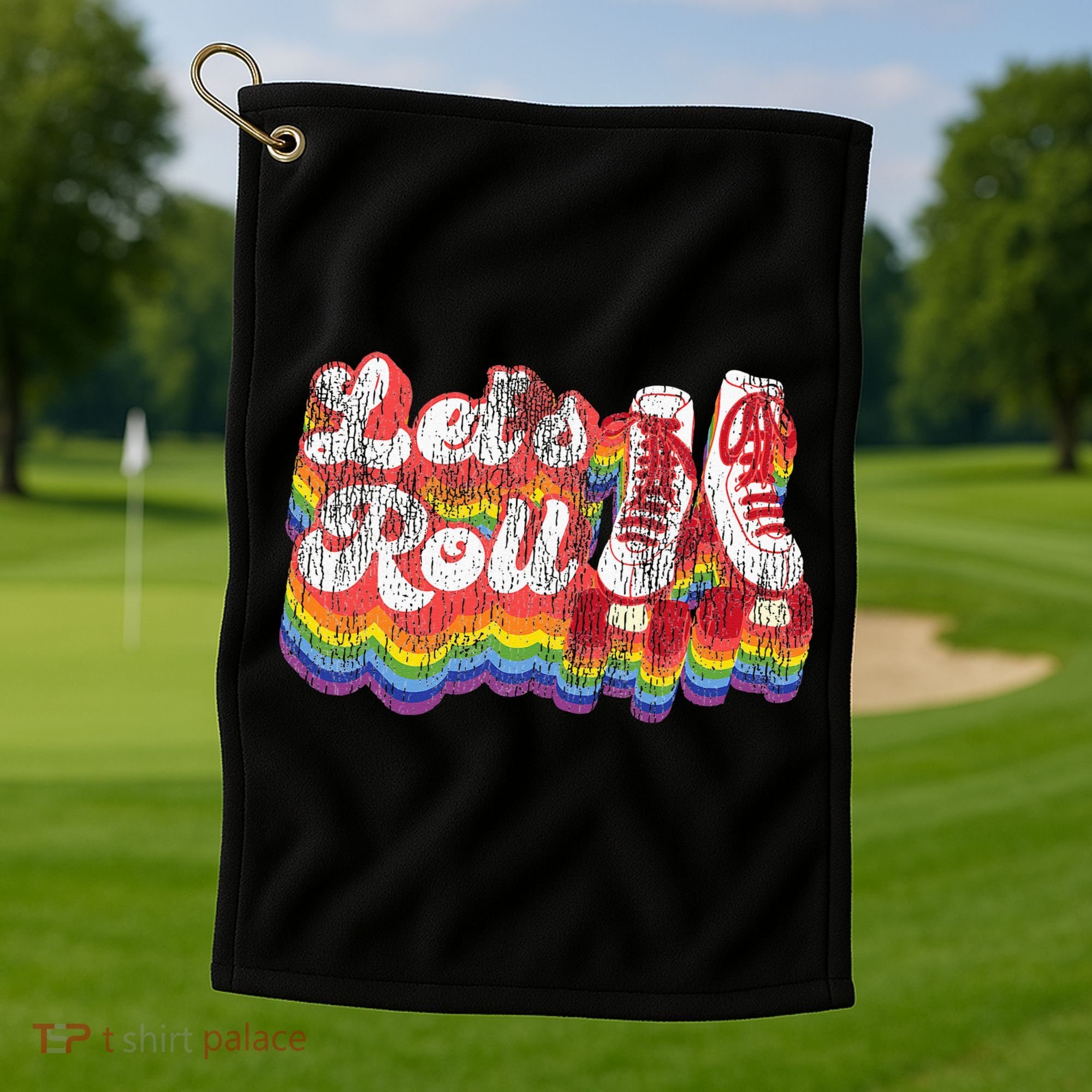 Cool Roller Skating Skate Girl 1970S Retro Golf Towel