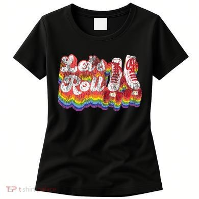 Cool Roller Skating Skate Girl 1970S Retro Women's T-Shirt