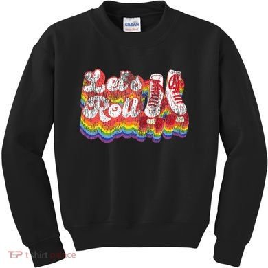 Cool Roller Skating Skate Girl 1970S Retro Kids Sweatshirt