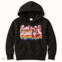 Cool Roller Skating Skate Girl 1970S Retro Kids Hoodie thumb 0