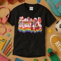 Cool Roller Skating Skate Girl 1970S Retro Kids T-Shirt thumb 3