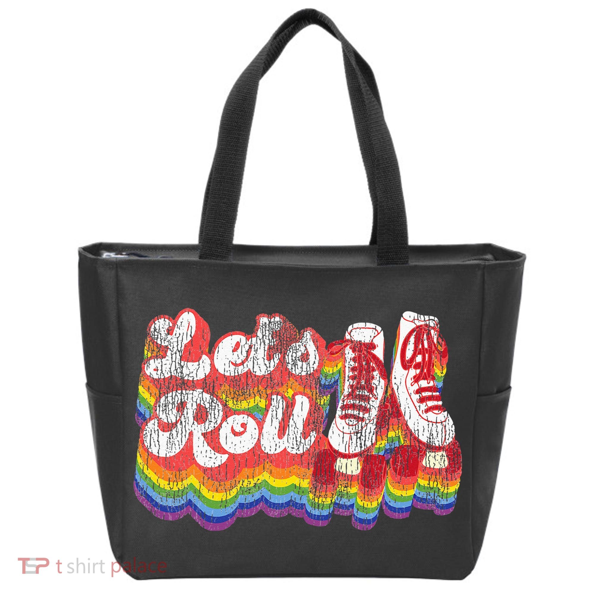 Cool Roller Skating Skate Girl 1970S Retro Tote Bag