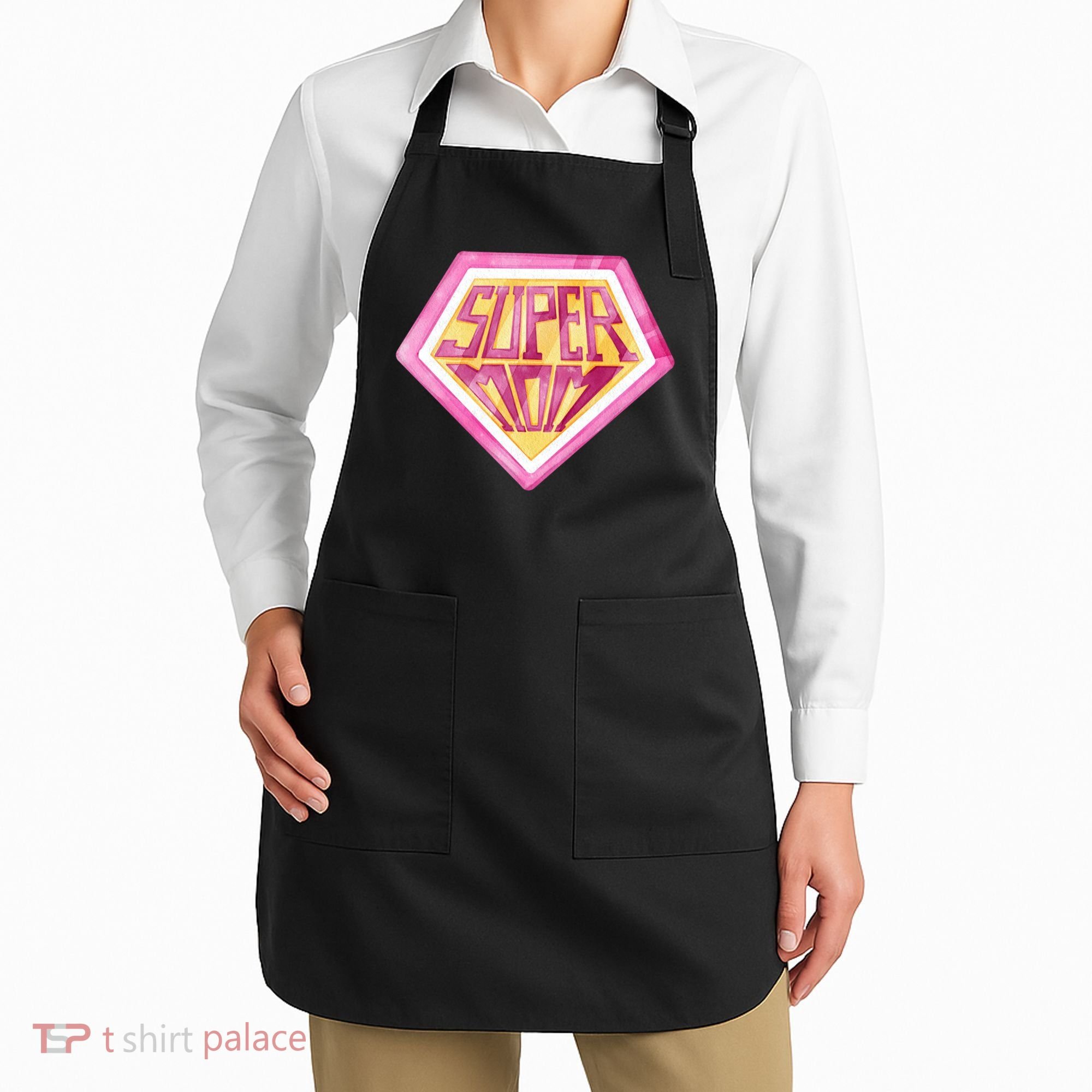 Cute Retro Super Mom Gift For Mother Apron