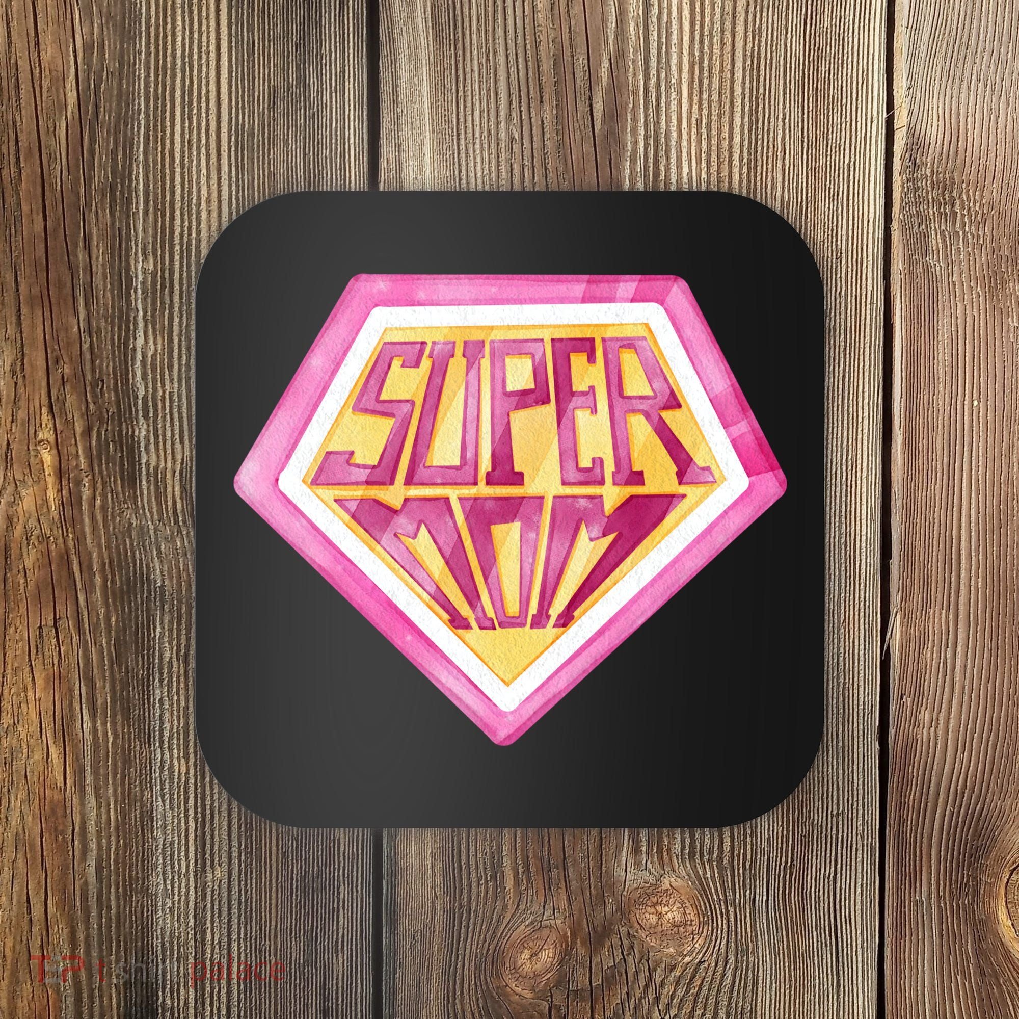 Cute Retro Super Mom Gift For Mother Coaster