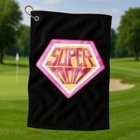 Cute Retro Super Mom Gift For Mother Golf Towel thumb 1