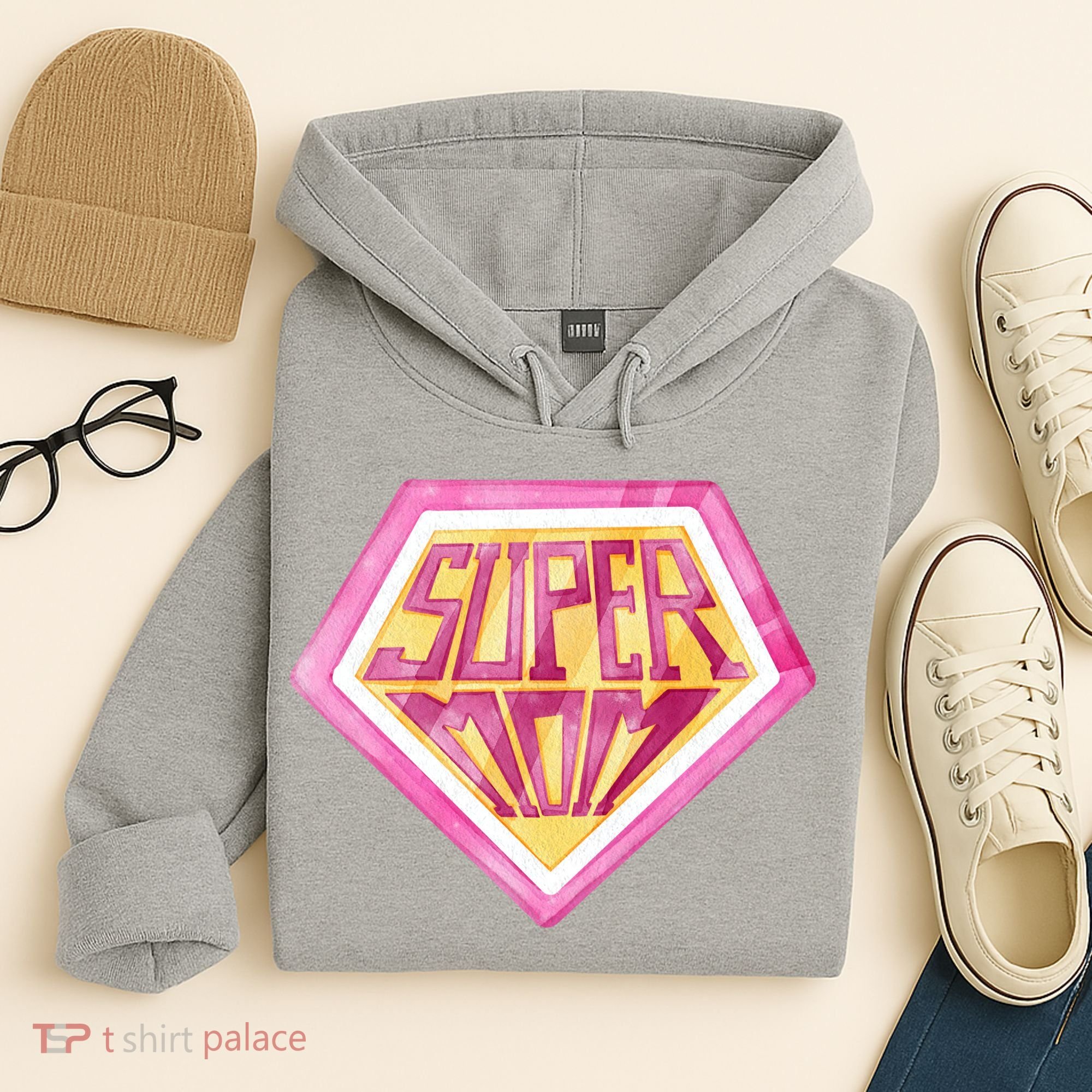 Cute Retro Super Mom Gift For Mother Hoodie