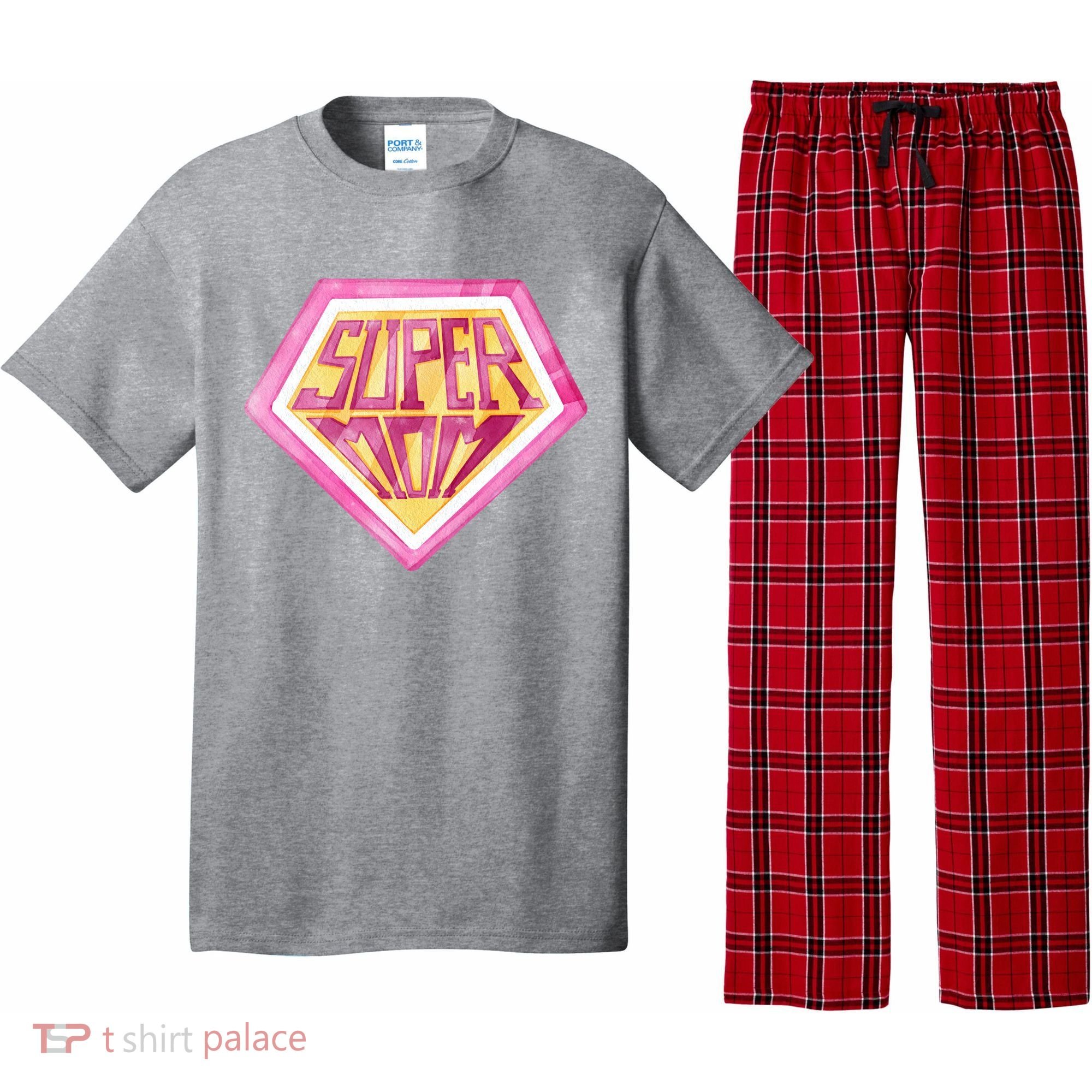 Cute Retro Super Mom Gift For Mother Pajama Set