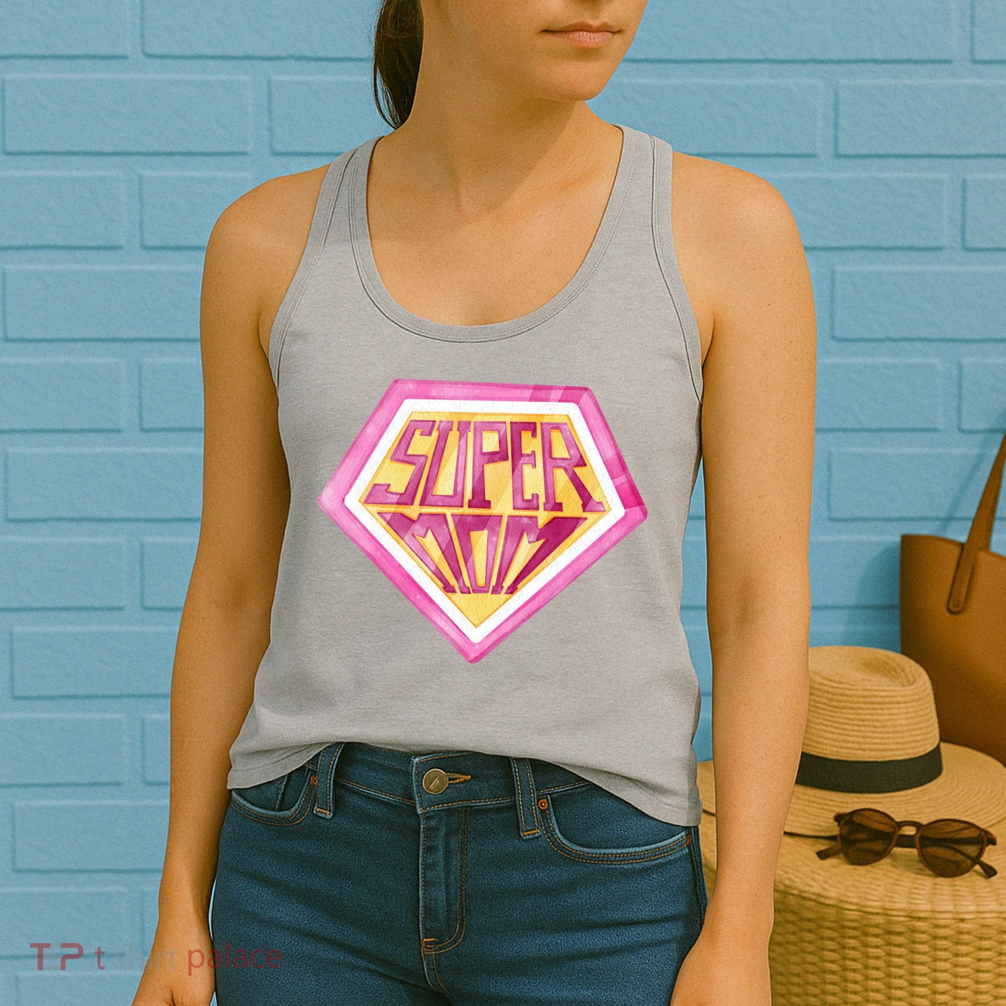 Cute Retro Super Mom Gift For Mother Women's Tank Top