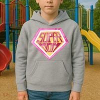 Cute Retro Super Mom Gift For Mother Kids Hoodie thumb 2