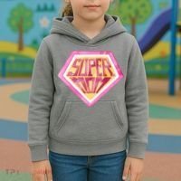 Cute Retro Super Mom Gift For Mother Kids Hoodie thumb 3