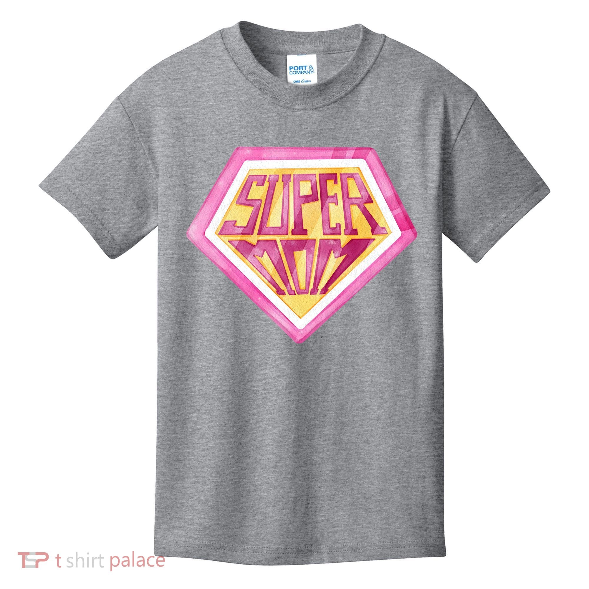 Cute Retro Super Mom Gift For Mother Kids T-Shirt