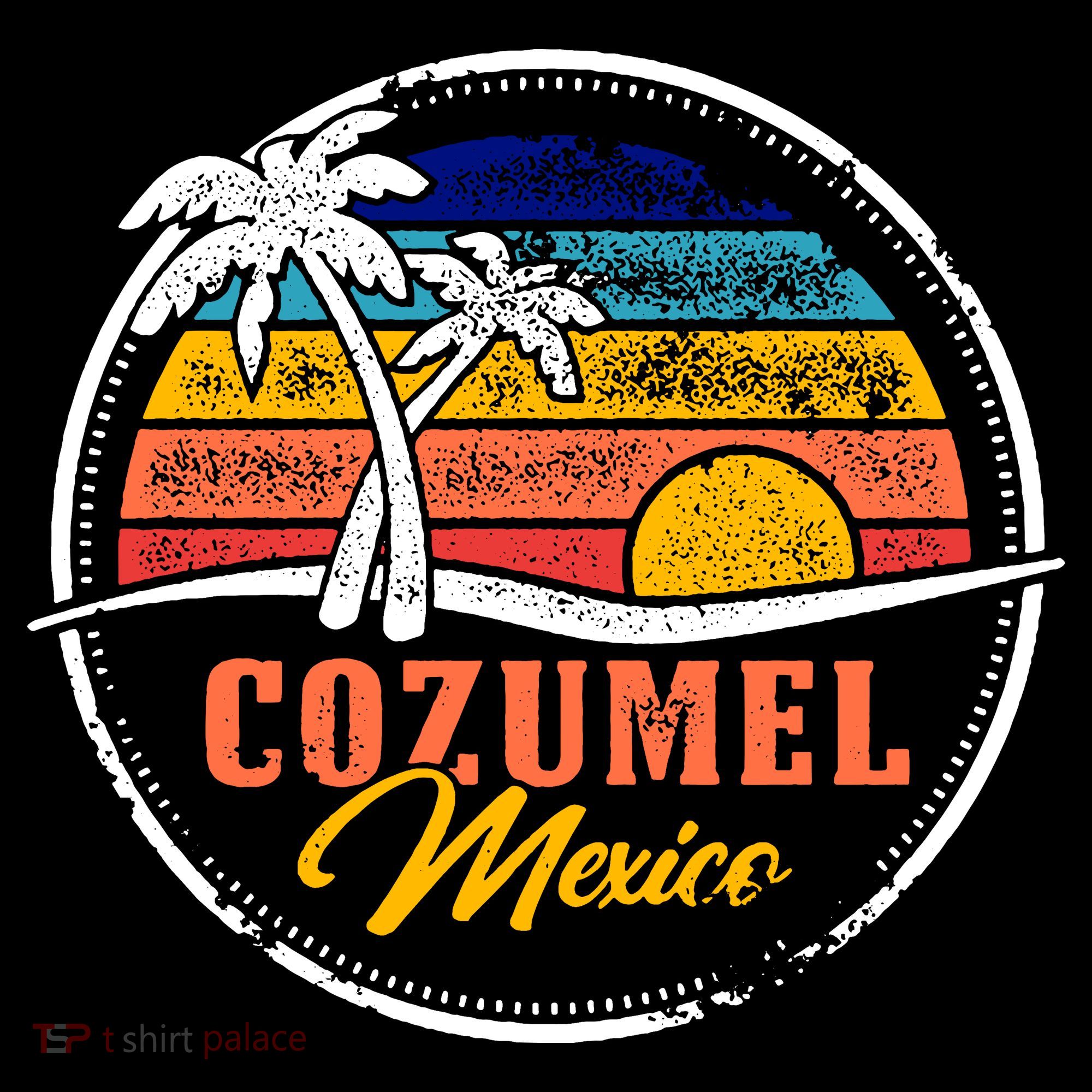 Cozumel Retro Sunset Ornament