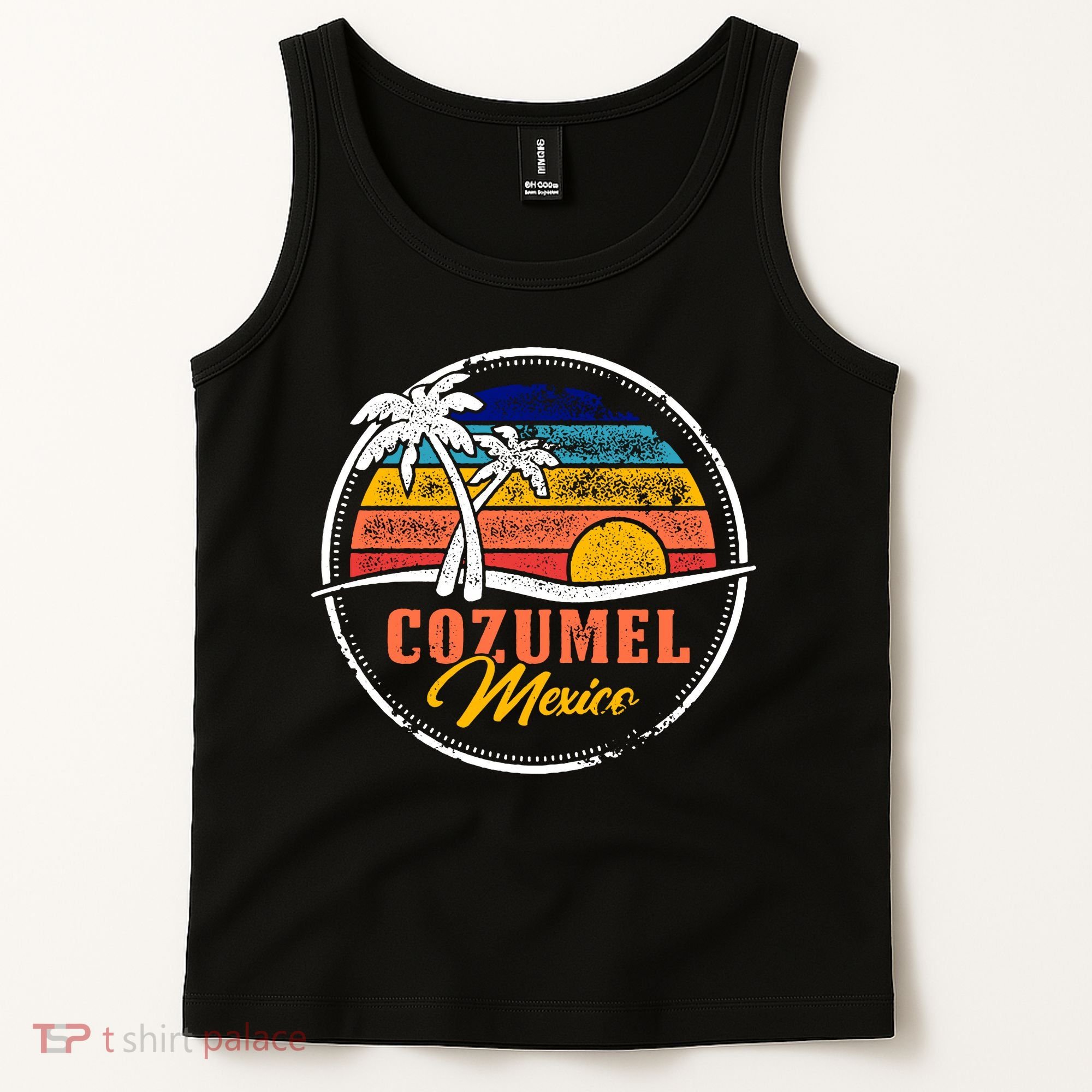 Cozumel Retro Sunset Tank Top