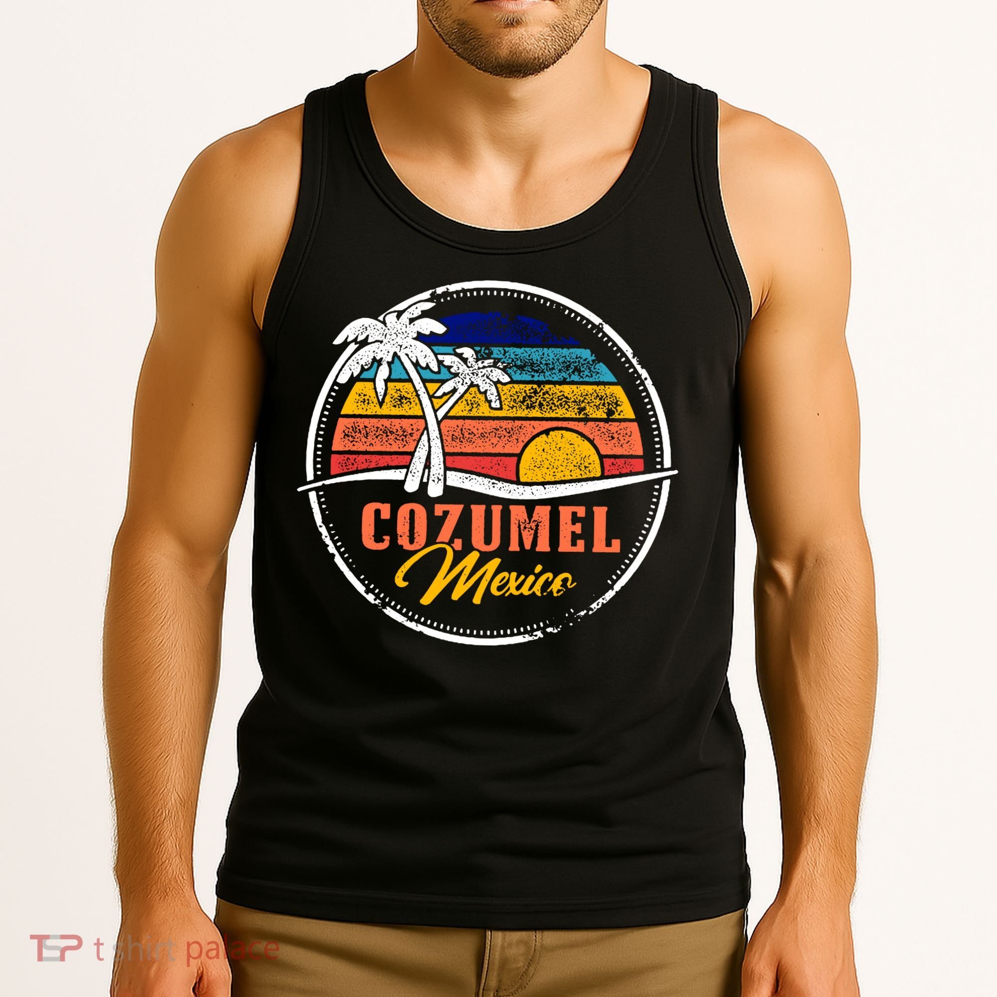 Cozumel Retro Sunset Tank Top