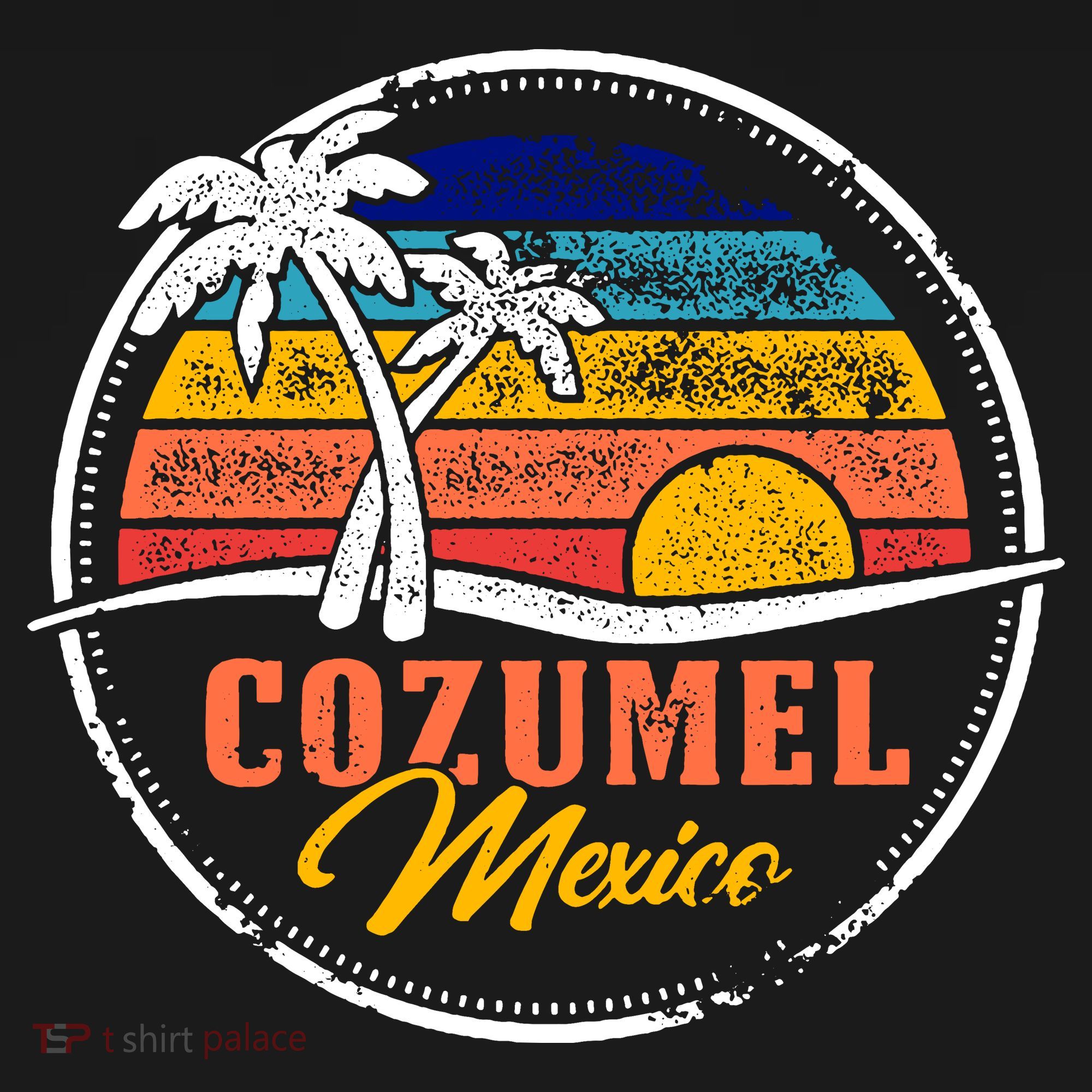 Cozumel Retro Sunset Tank Top