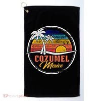 Cozumel Retro Sunset Golf Towel thumb 0