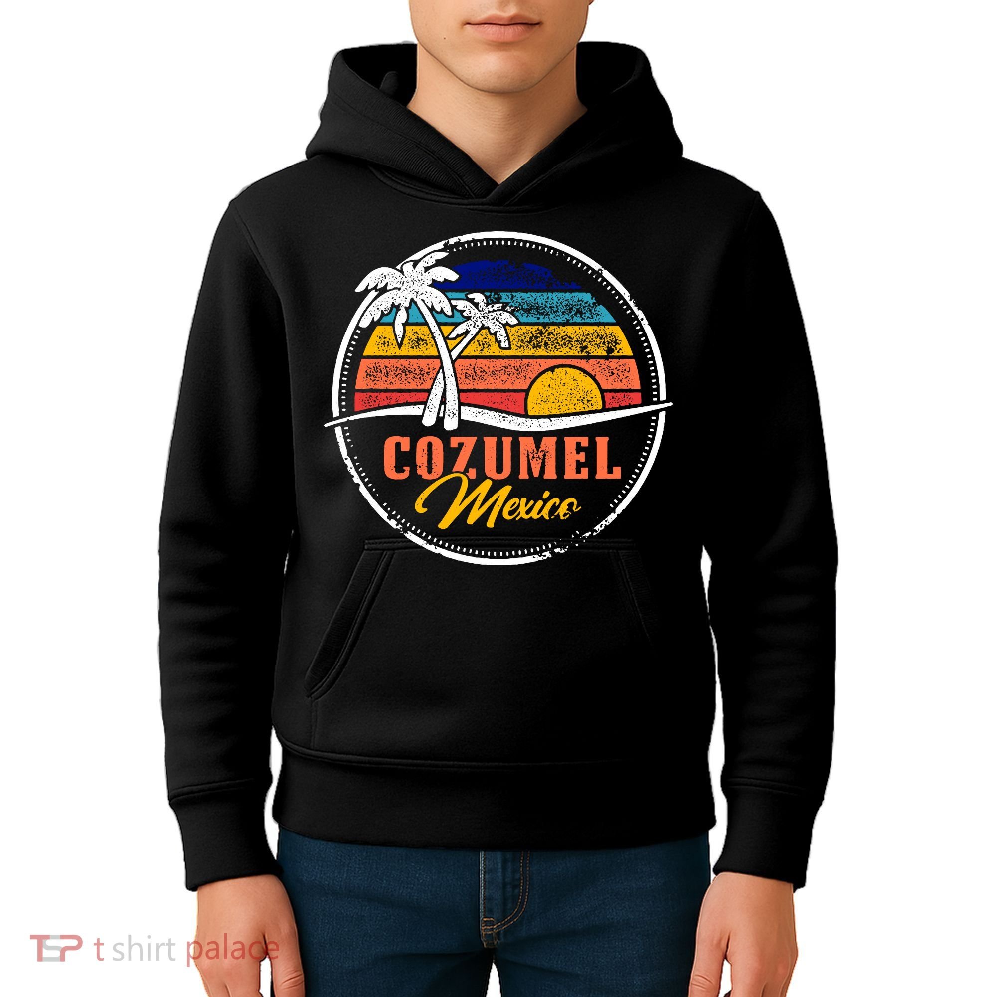 Cozumel Retro Sunset Kids Hoodie