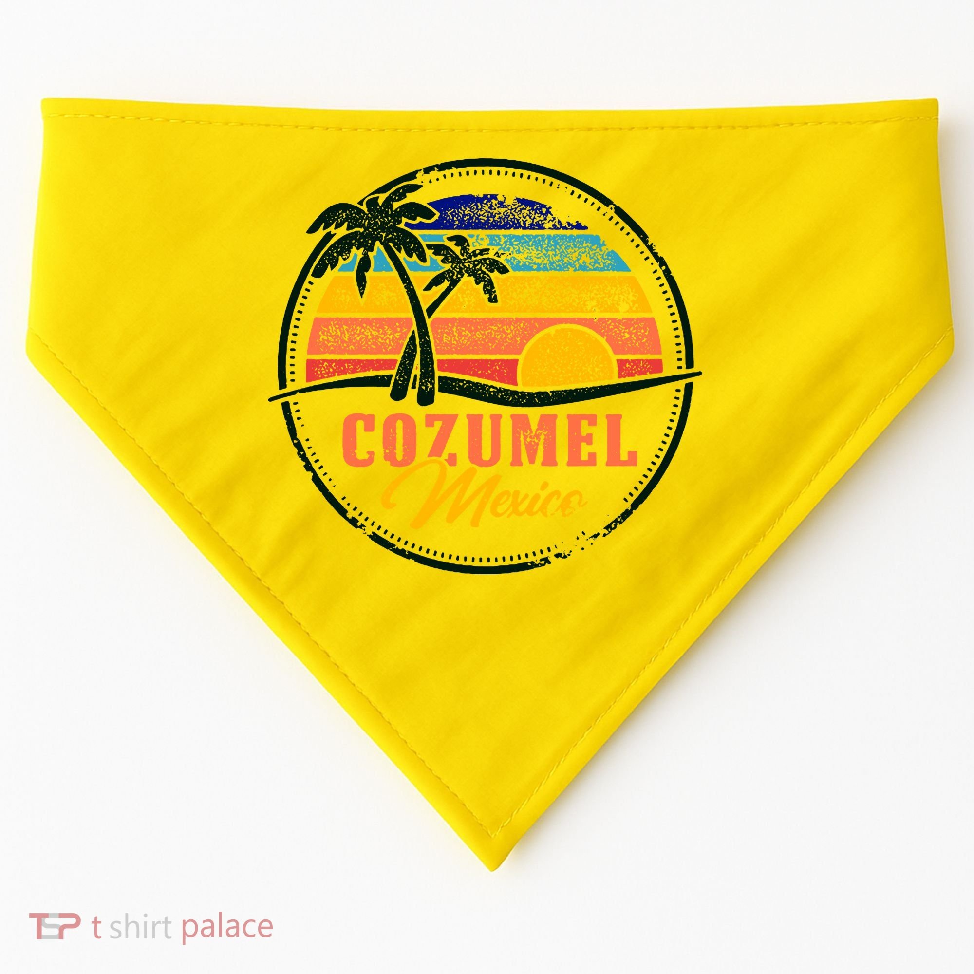 Cozumel Retro Sunset USA-Made Doggie Bandana
