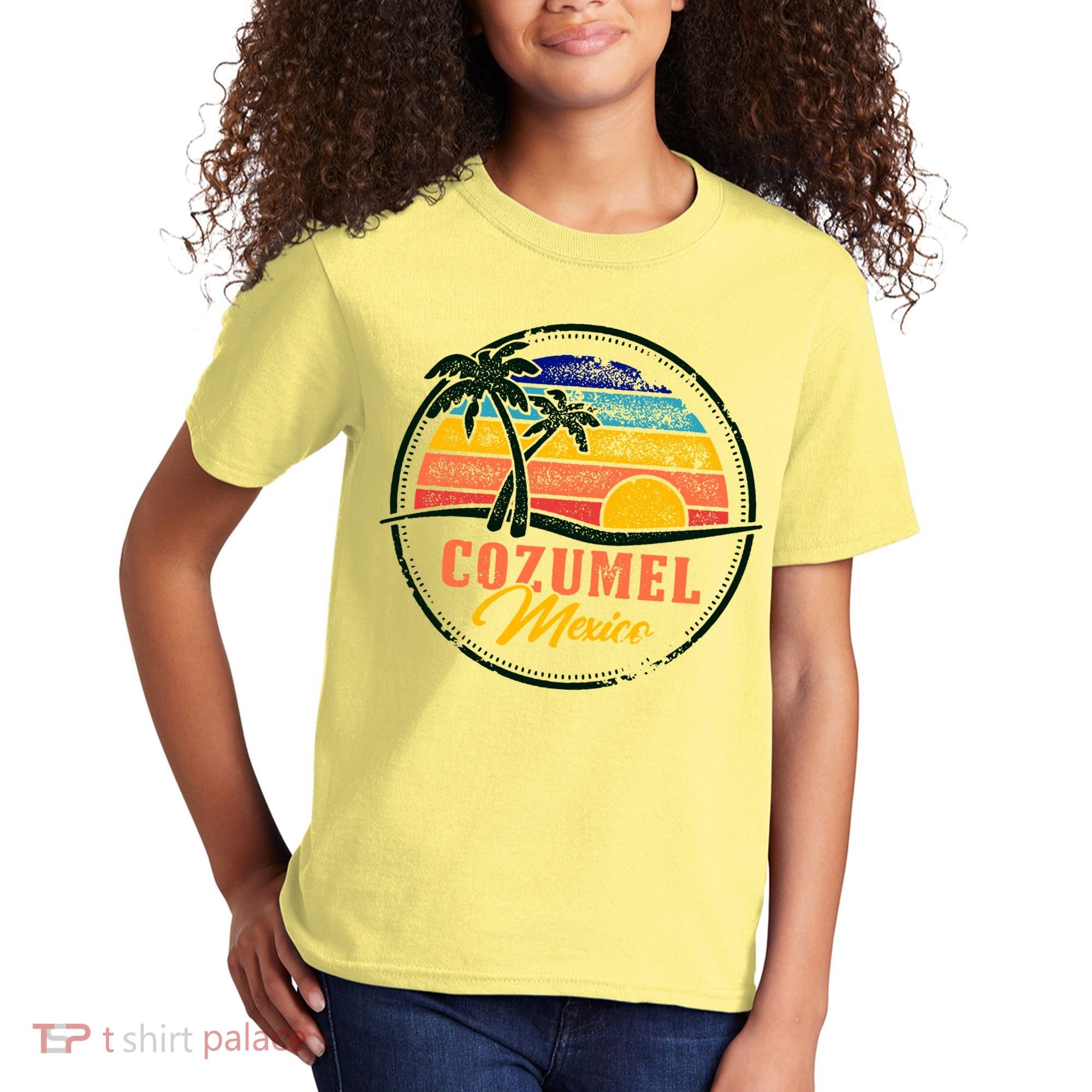 Cozumel Retro Sunset Kids T-Shirt