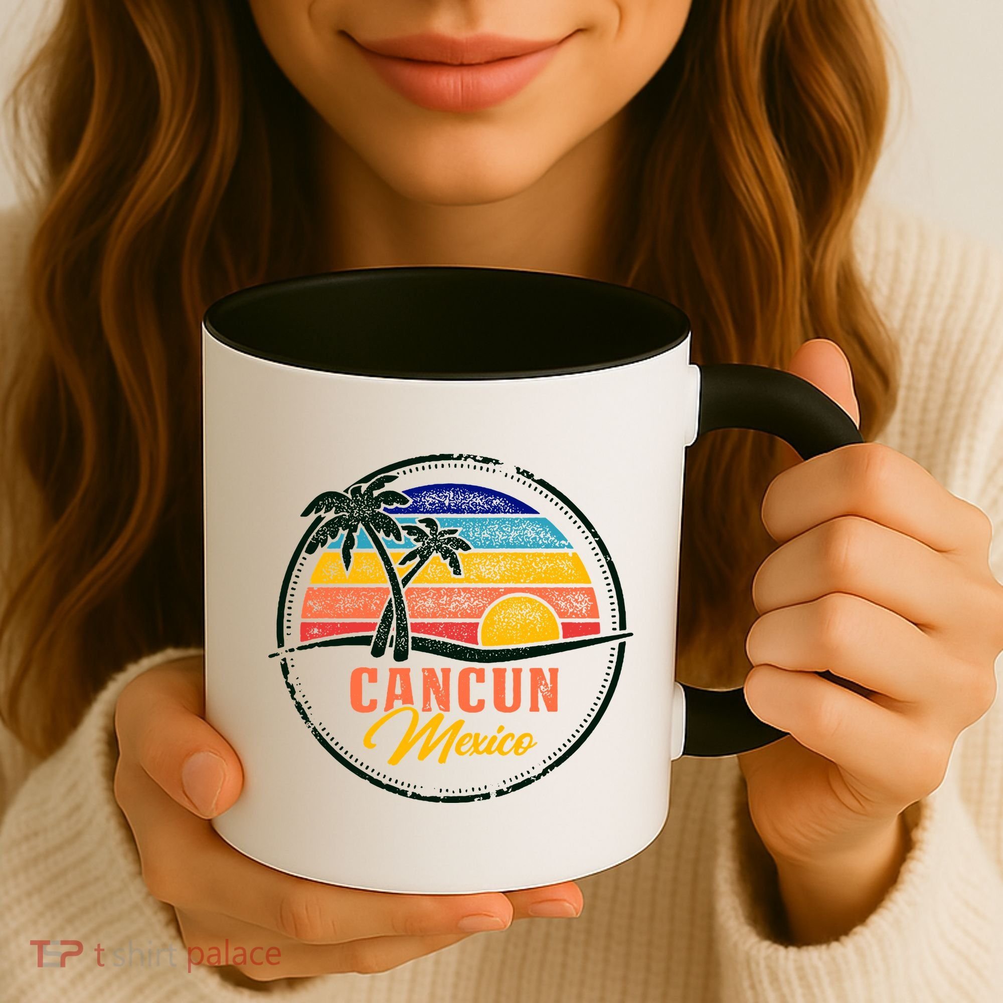 Cancun Retro Sunset Coffee Mug