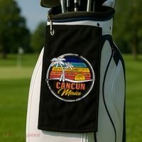 Cancun Retro Sunset Golf Towel thumb 2