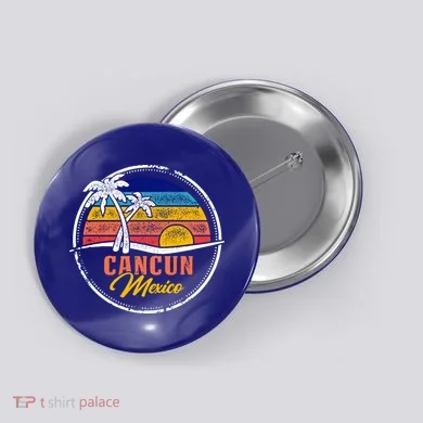 Cancun Retro Sunset Button