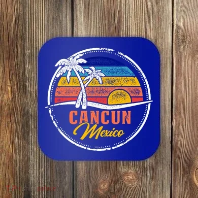 Cancun Retro Sunset Coaster