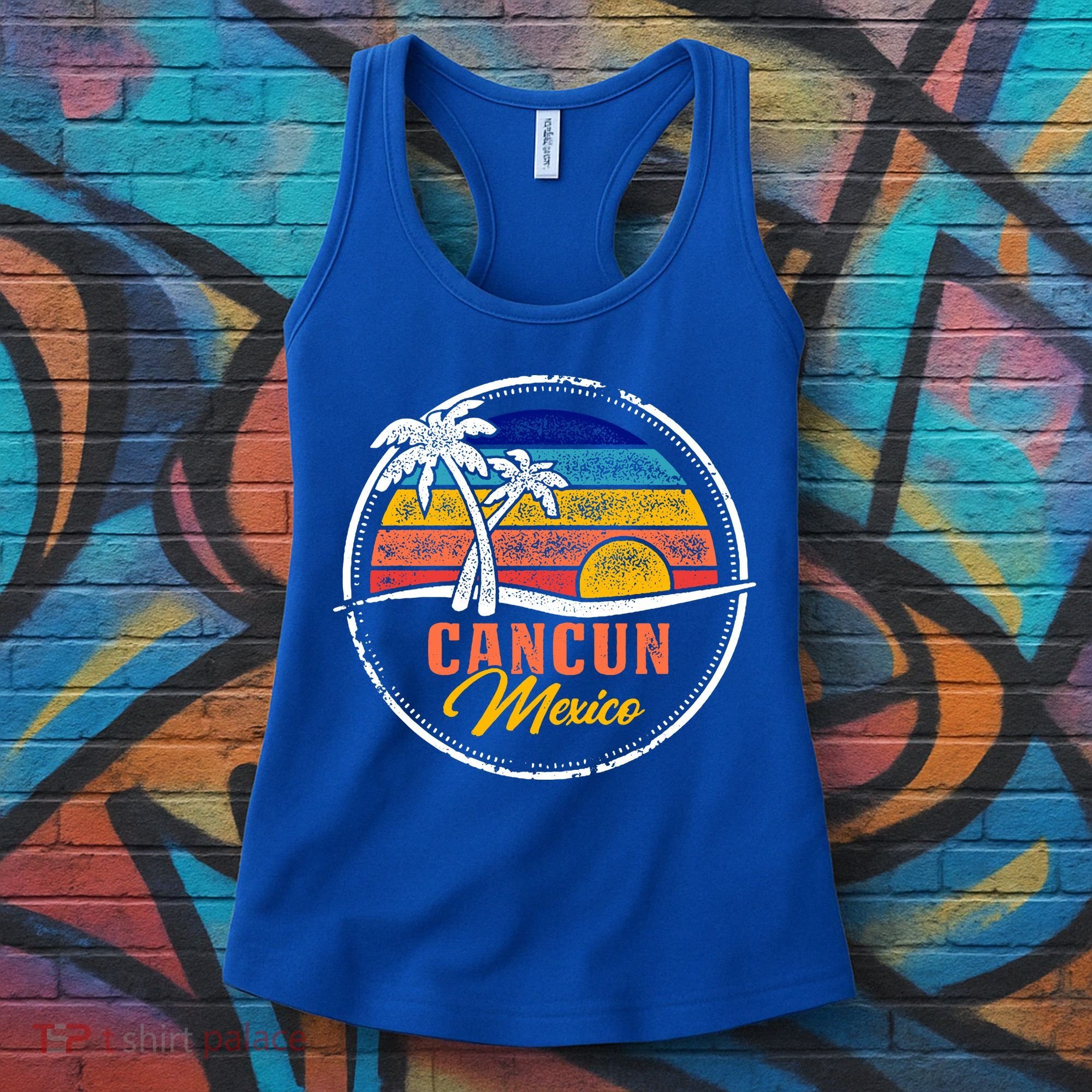 Cancun Retro Sunset Women's Tank Top