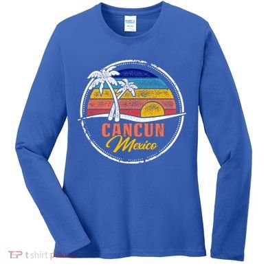 Cancun Retro Sunset Women's Long Sleeve Shirt