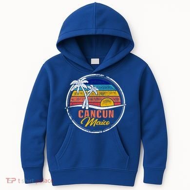Cancun Retro Sunset Kids Hoodie