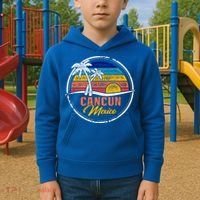 Cancun Retro Sunset Kids Hoodie thumb 2