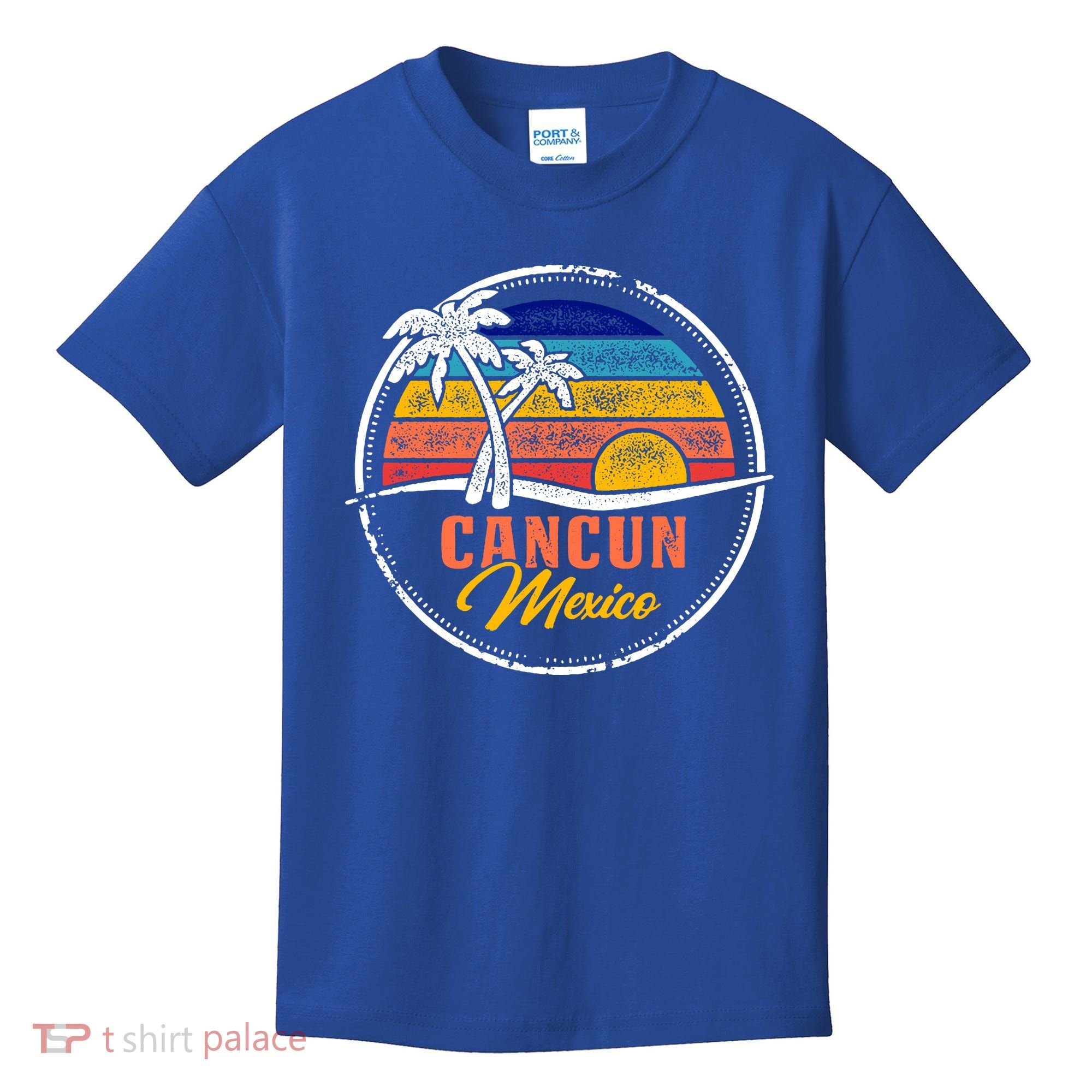 Cancun Retro Sunset Kids T-Shirt