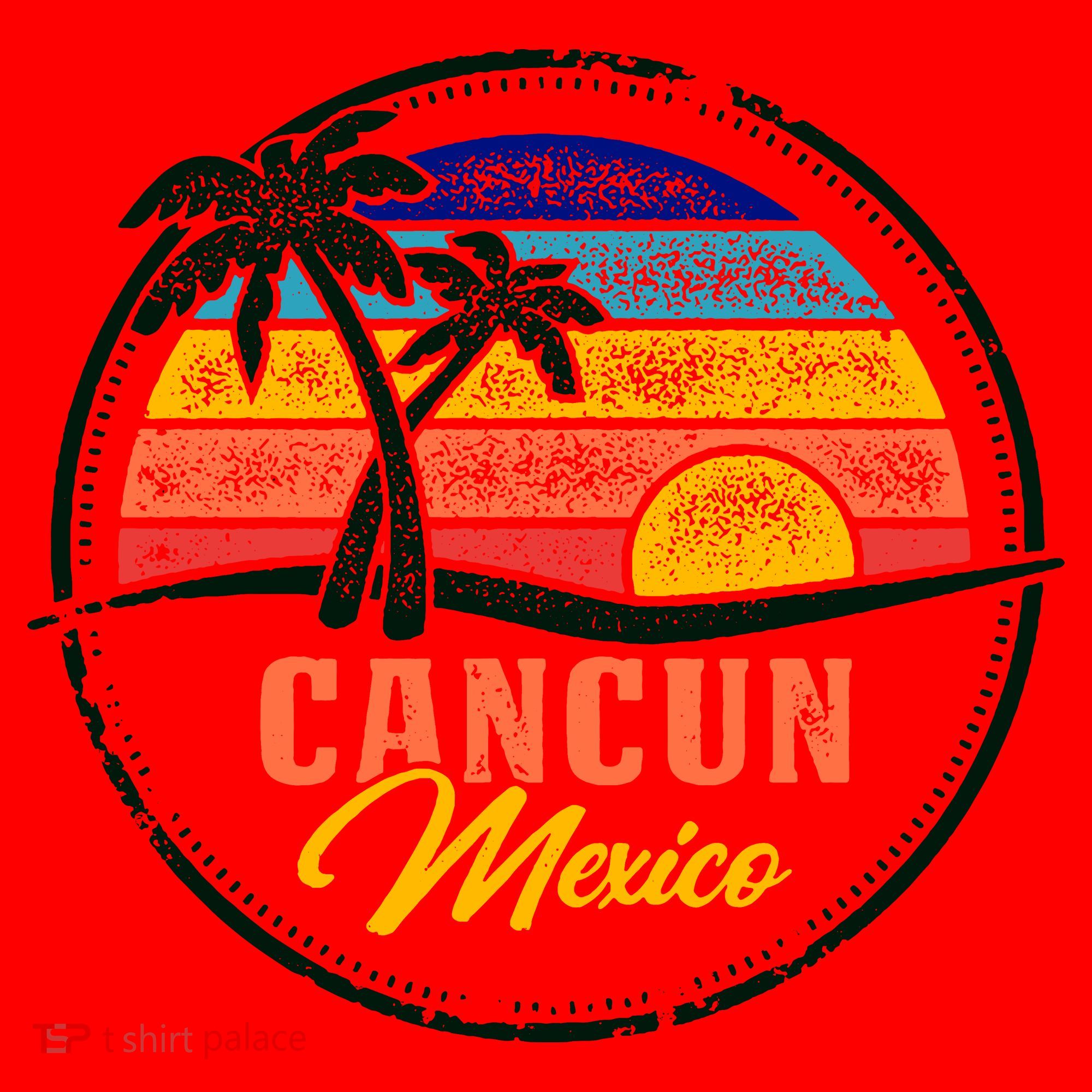 Cancun Retro Sunset Santa Hat