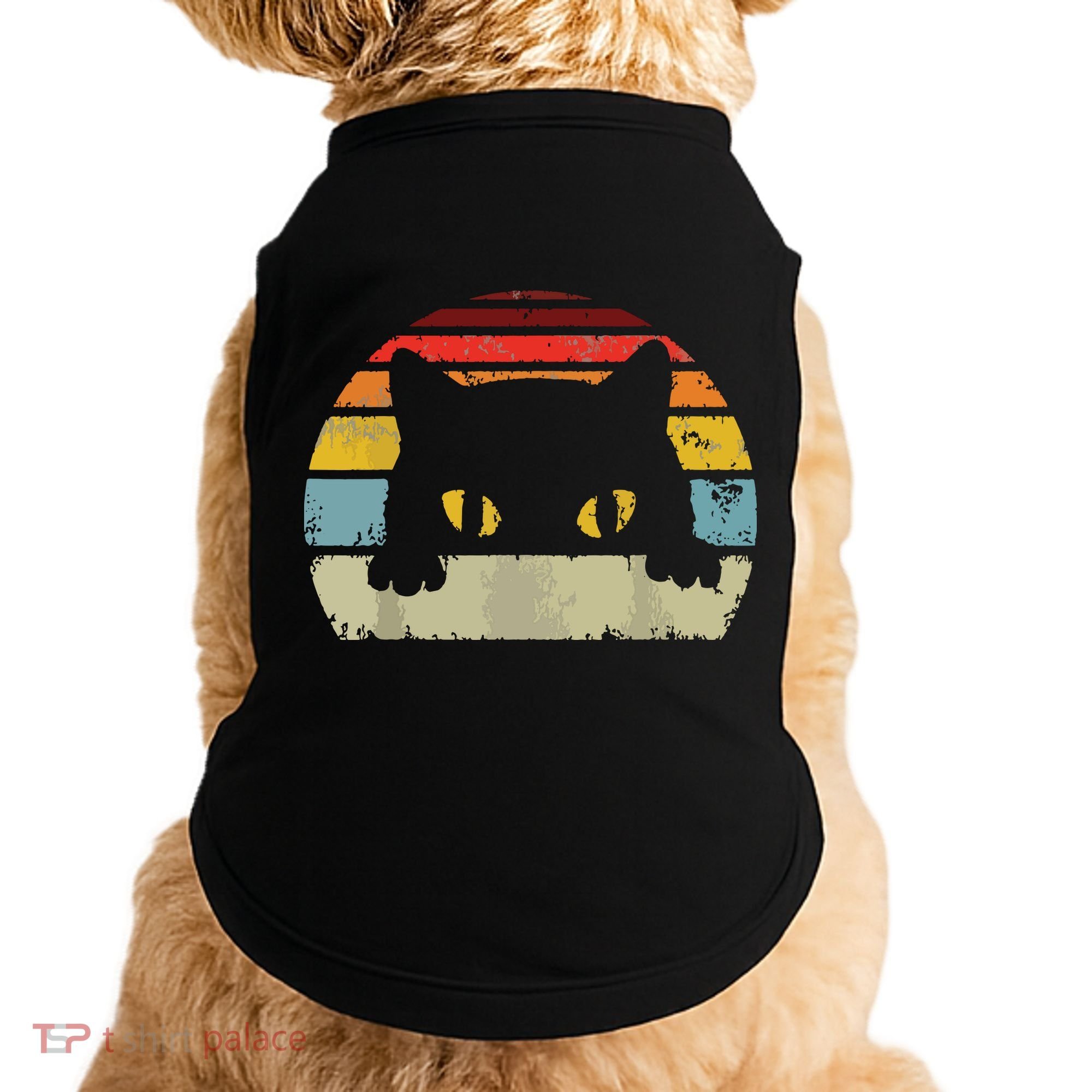 Cat Retro Style Black Kitty Cats Lover Gift Doggie Tank