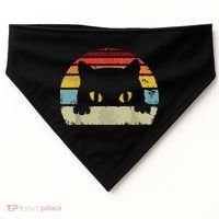 Cat Retro Style Black Kitty Cats Lover Gift USA-Made Doggie Bandana thumb 0