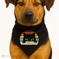 Cat Retro Style Black Kitty Cats Lover Gift USA-Made Doggie Bandana thumb 1