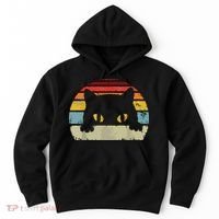 Cat Retro Style Black Kitty Cats Lover Gift Hoodie thumb 0