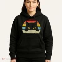Cat Retro Style Black Kitty Cats Lover Gift Hoodie thumb 5