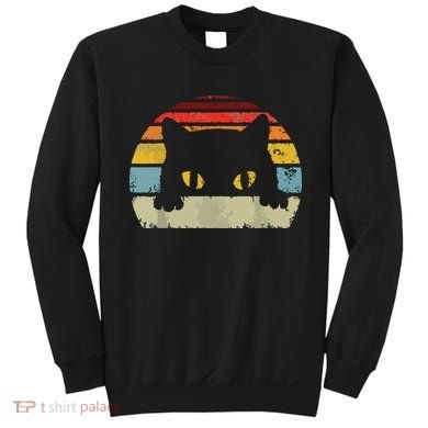 Cat Retro Style Black Kitty Cats Lover Gift Sweatshirt